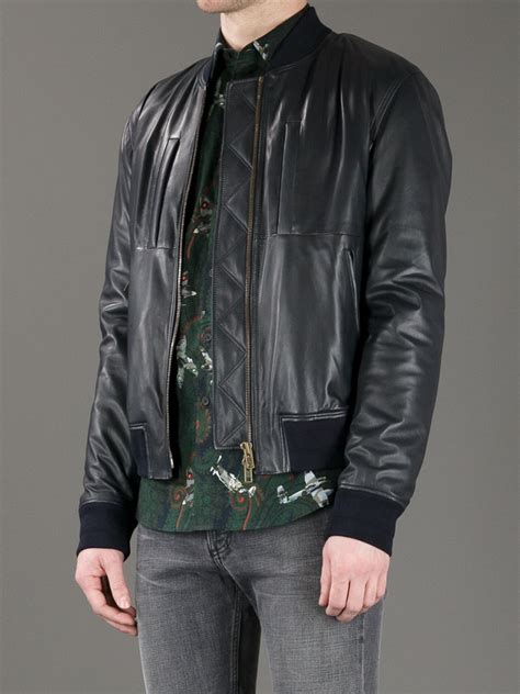 navy blue givenchy flight bomber jacket|Givenchy leather bomber jacket.